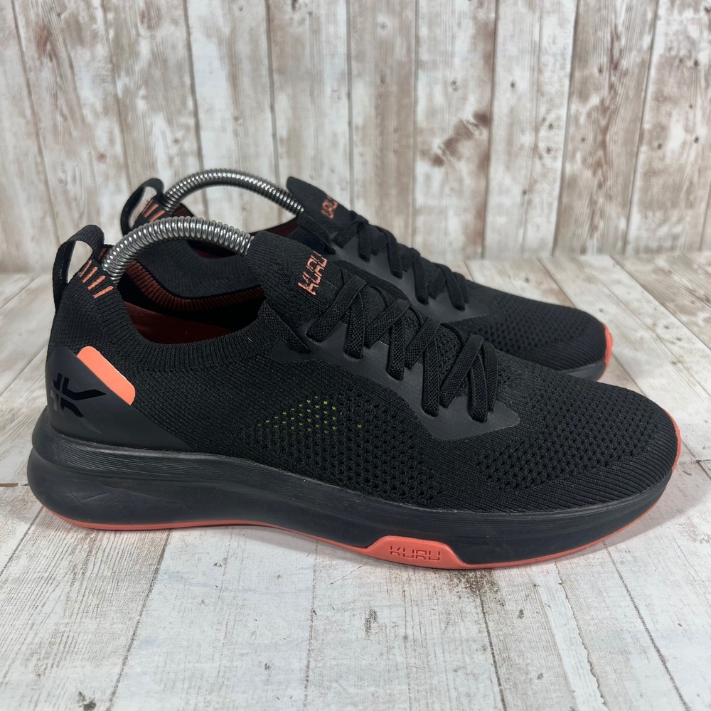 Kuru Atom Womens 8 Black Coral Knit Athletic Walking Shoes Sneakers 20660480